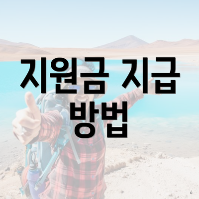 지원금 지급 방법