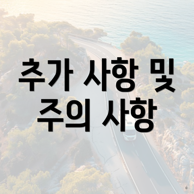 추가 사항 및 주의 사항