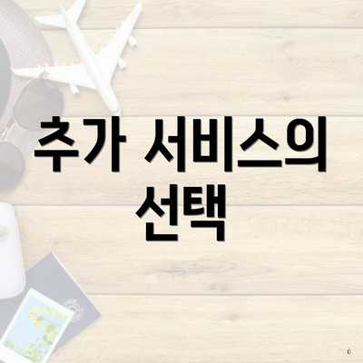 추가 서비스의 선택