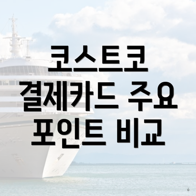 코스트코 결제카드 주요 포인트 비교