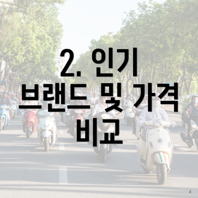 2. 인기 브랜드 및 가격 비교