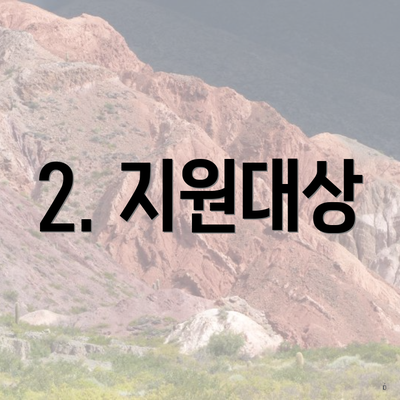 2. 지원대상
