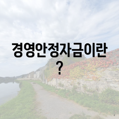 경영안정자금이란?