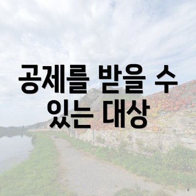 공제를 받을 수 있는 대상