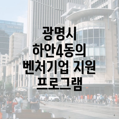 광명시 하안4동의 벤처기업 지원 프로그램
