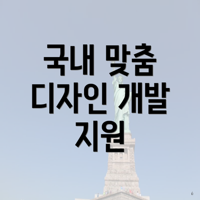 국내 맞춤 디자인 개발 지원