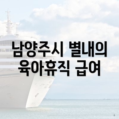 남양주시 별내의 육아휴직 급여