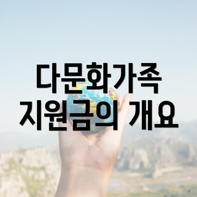 다문화가족 지원금의 개요