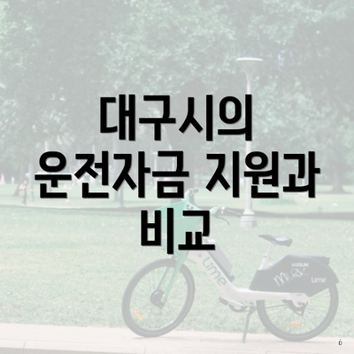 대구시의 운전자금 지원과 비교