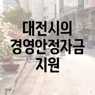 대전시의 경영안정자금 지원