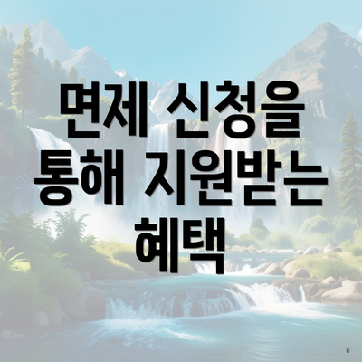 면제 신청을 통해 지원받는 혜택