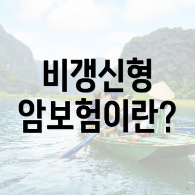 비갱신형 암보험이란?