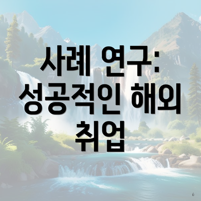 사례 연구: 성공적인 해외 취업