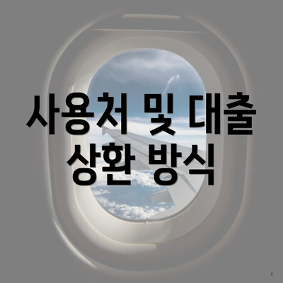 사용처 및 대출 상환 방식