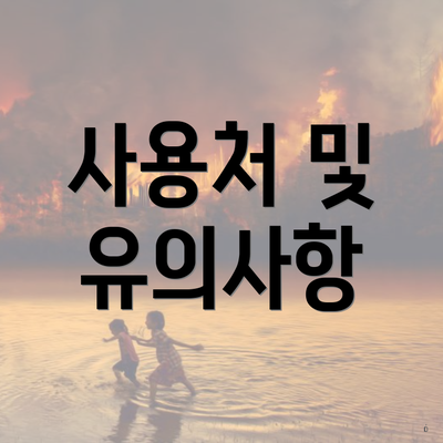 사용처 및 유의사항