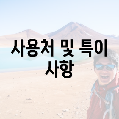사용처 및 특이 사항