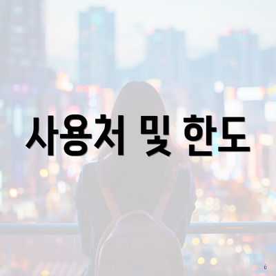 사용처 및 한도