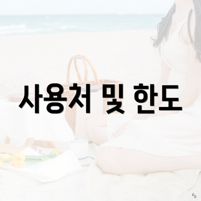 사용처 및 한도