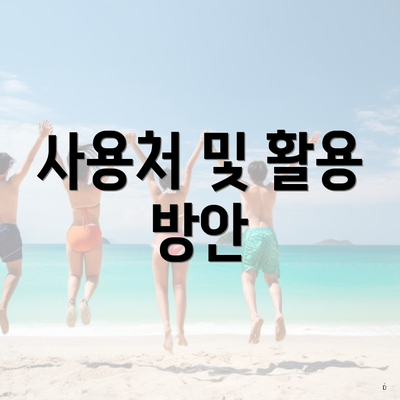 사용처 및 활용 방안