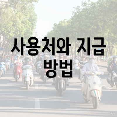 사용처와 지급 방법