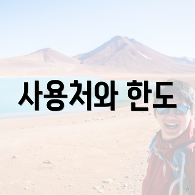 사용처와 한도