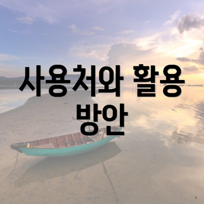 사용처와 활용 방안