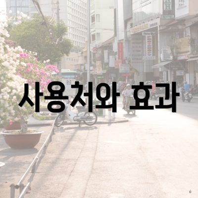 사용처와 효과