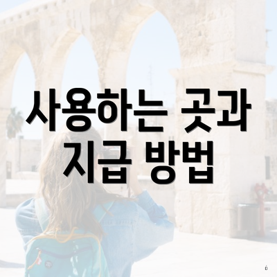 사용하는 곳과 지급 방법