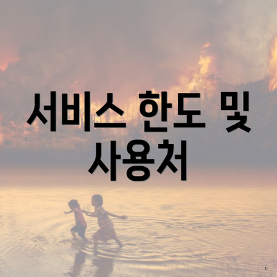서비스 한도 및 사용처