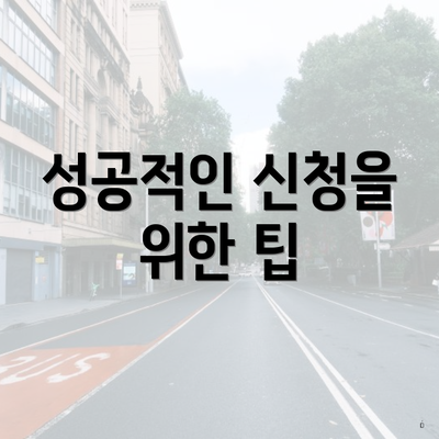 성공적인 신청을 위한 팁