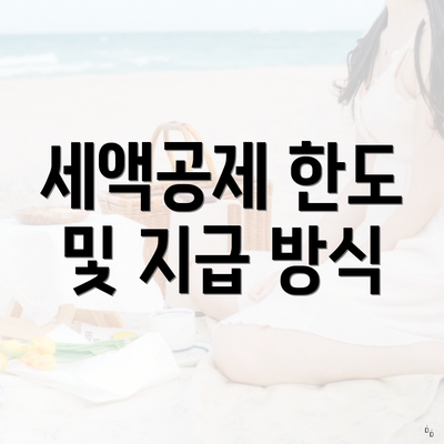 세액공제 한도 및 지급 방식