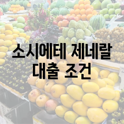 소시에테 제네랄 대출 조건