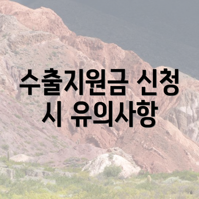 수출지원금 신청 시 유의사항