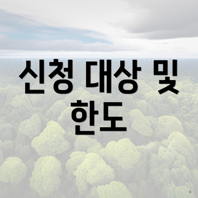 신청 대상 및 한도