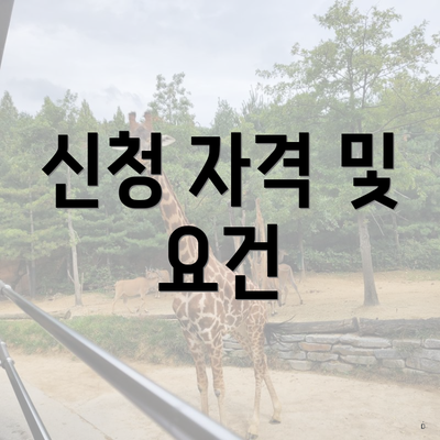 신청 자격 및 요건