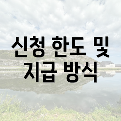 신청 한도 및 지급 방식