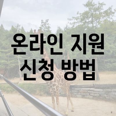 온라인 지원 신청 방법