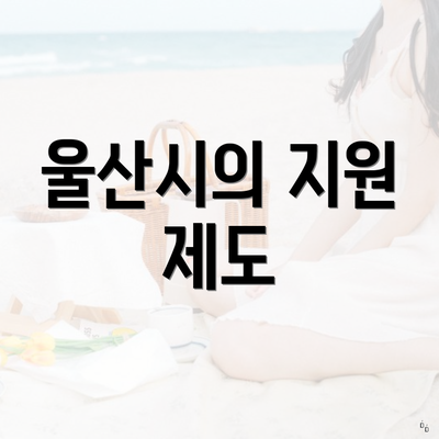 울산시의 지원 제도