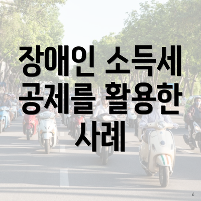 장애인 소득세 공제를 활용한 사례