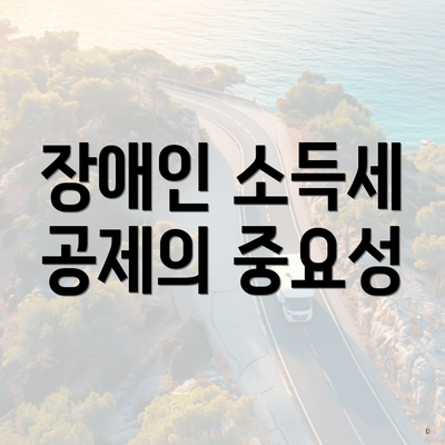 장애인 소득세 공제의 중요성