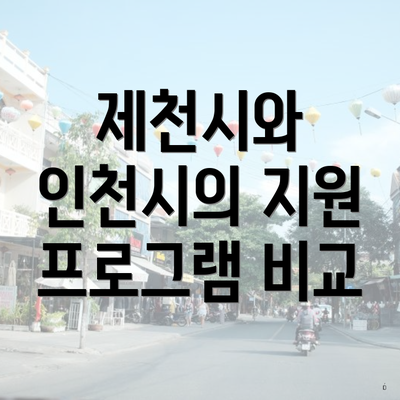 제천시와 인천시의 지원 프로그램 비교