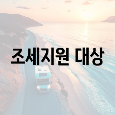 조세지원 대상