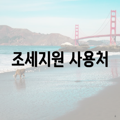 조세지원 사용처