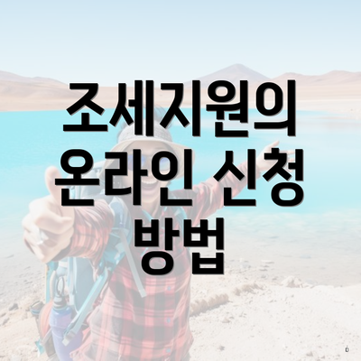 조세지원의 온라인 신청 방법