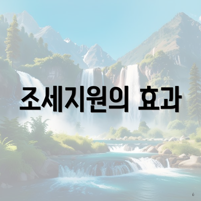 조세지원의 효과