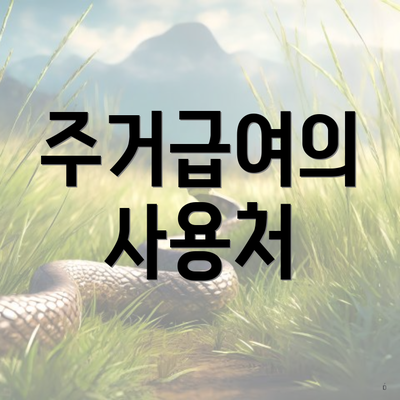 주거급여의 사용처