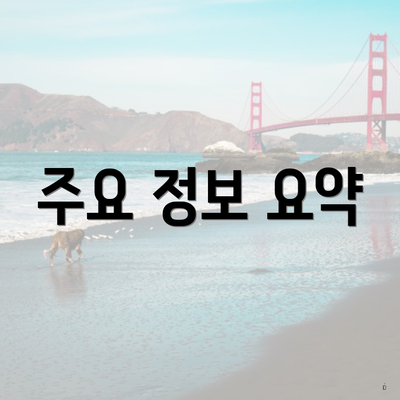 주요 정보 요약