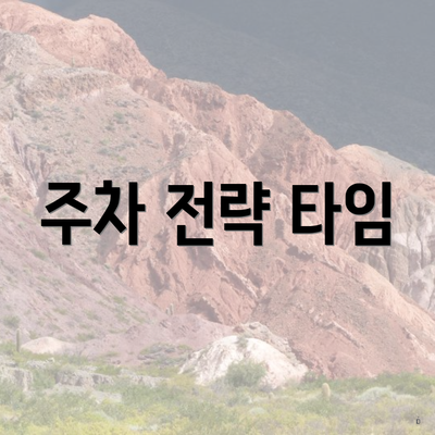 주차 전략 타임