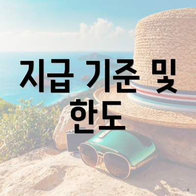 지급 기준 및 한도