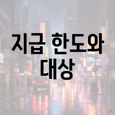 지급 한도와 대상